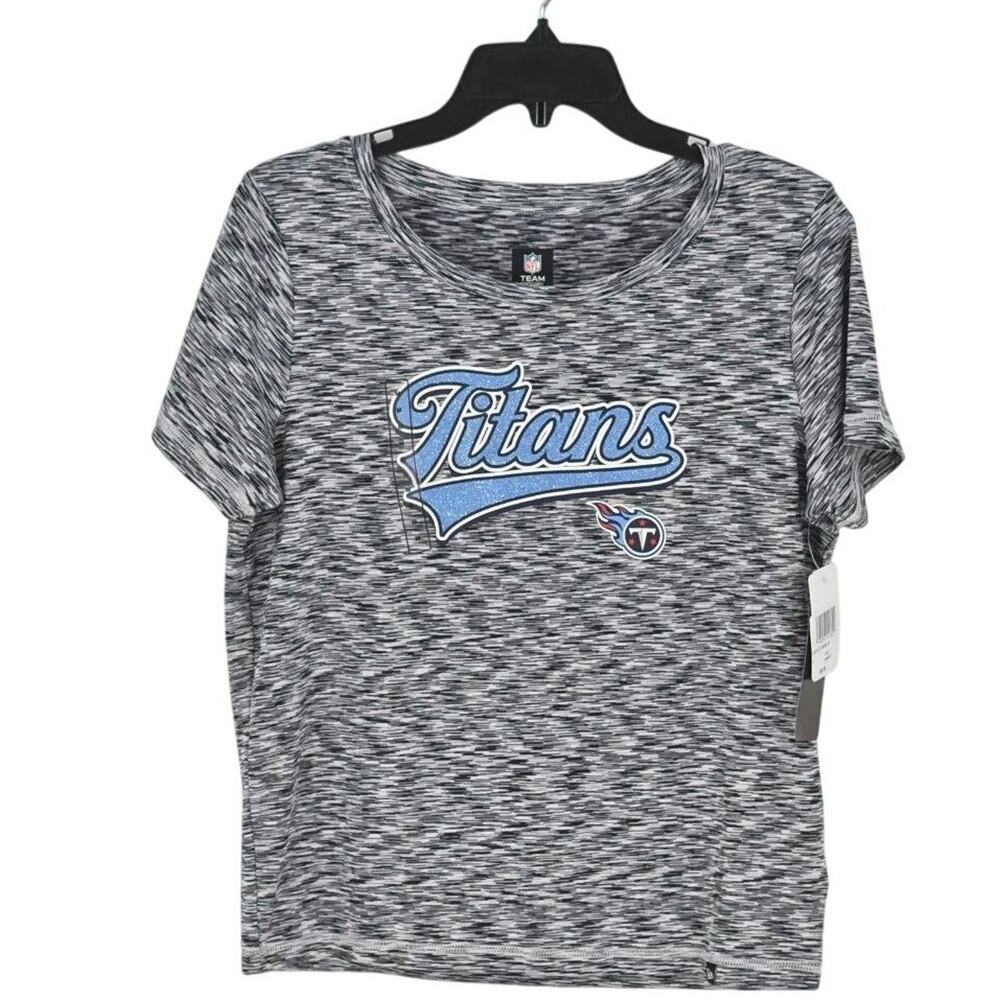 NFL Tennessee Titans T-Shirt Crew Neck Short Sleeve Top Heather Gray Women M NWT
